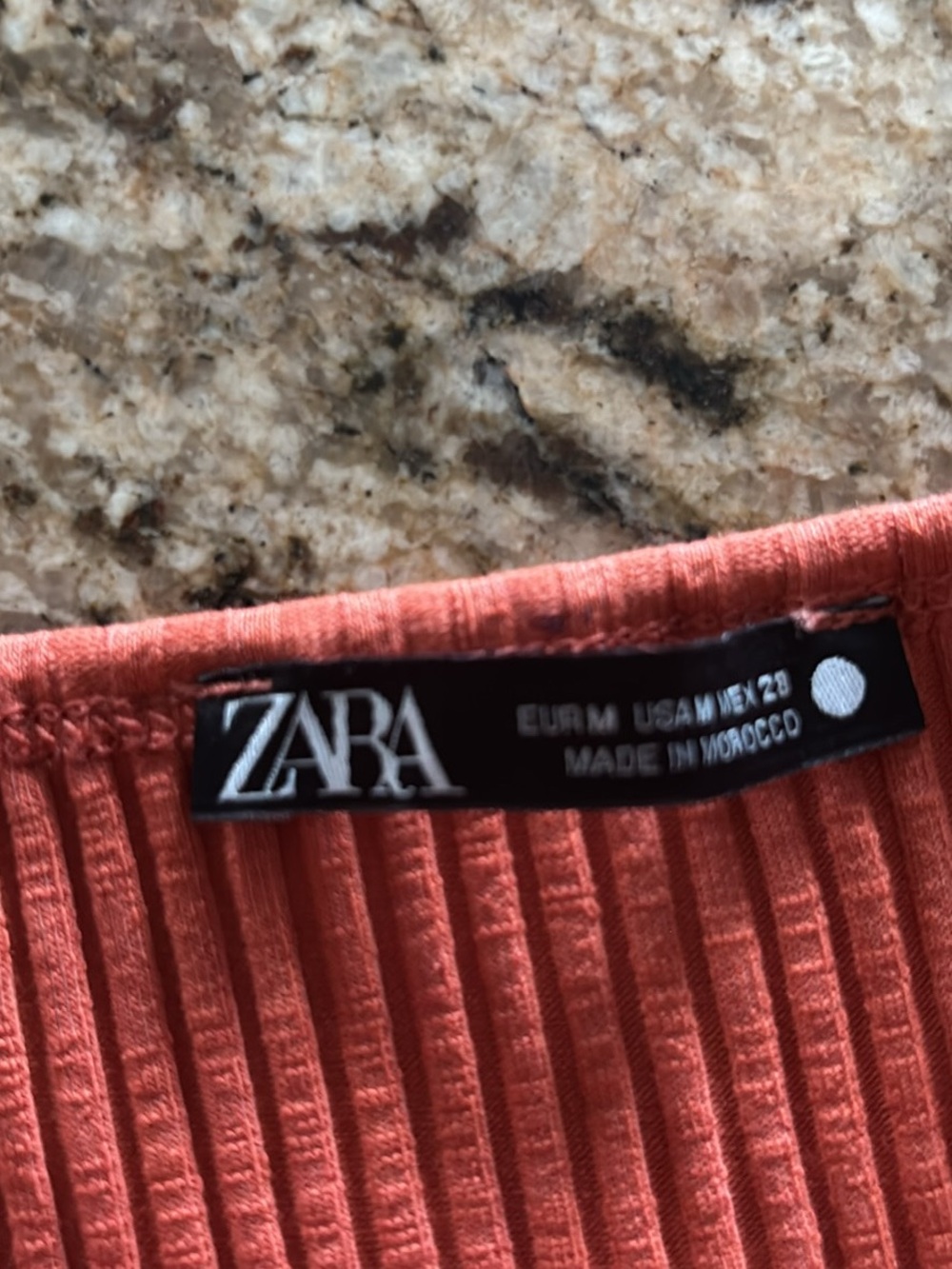 Zara Ribbed Halter Tank Top - Rust - Picture 2 of 3